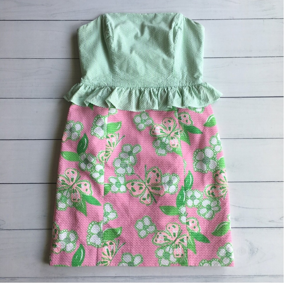 Lilly Pulitzer Seersucker Strapless Dress